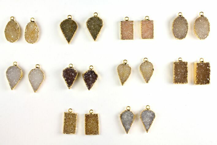 Lot: Druzy Quartz Pendants/Earrings - Pairs #140834